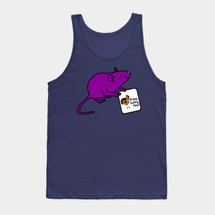 Purple Rat with Thanksgiving Turkey Greetings Tank Top